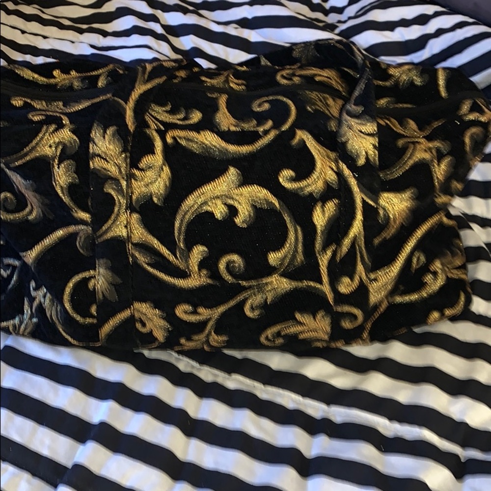 Vintage black and gold hato hasi weekender bag